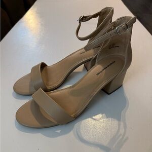 Beige Ankle Strap Heels